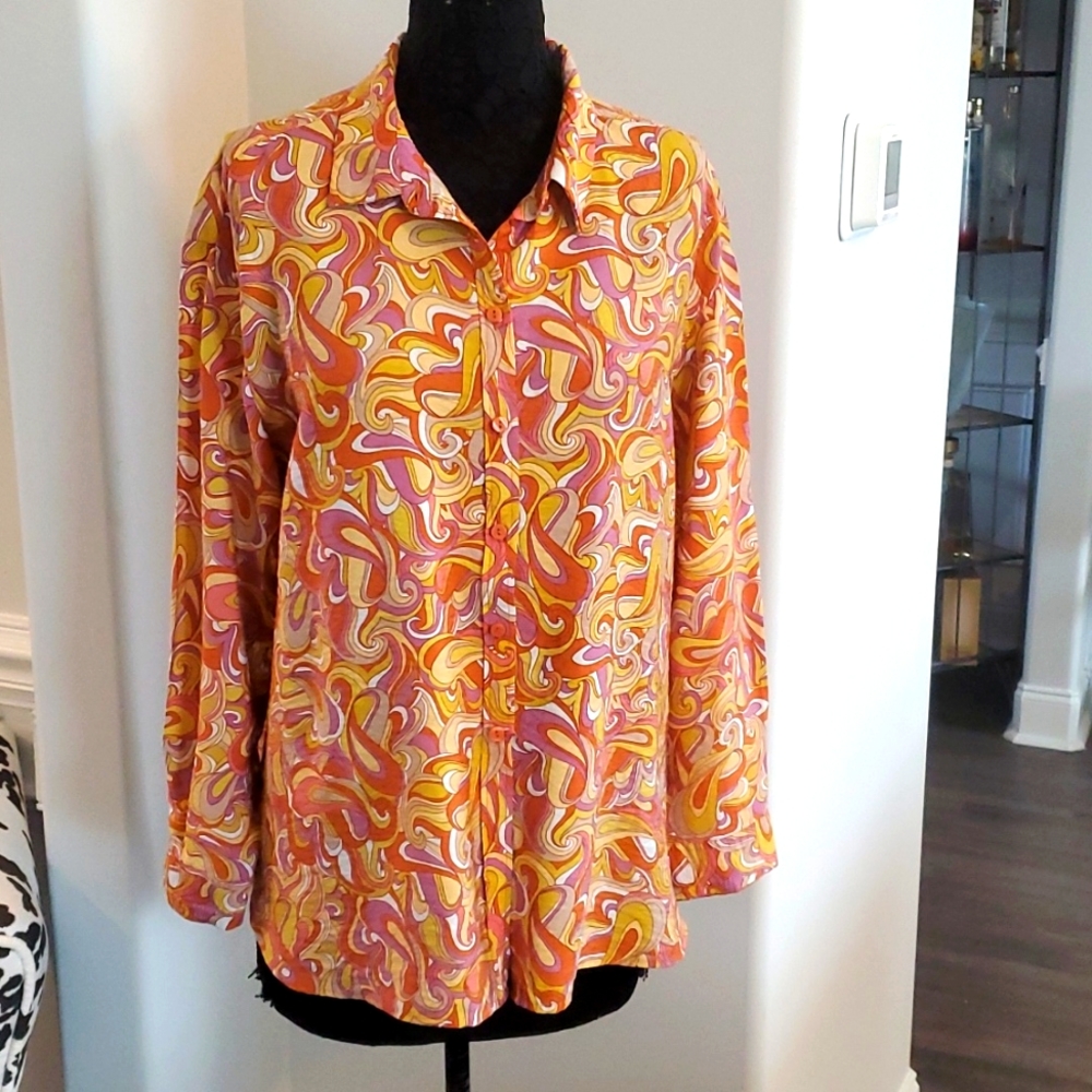 Lefties Loose fitting Long Sleeve Print Shirt Size Xl